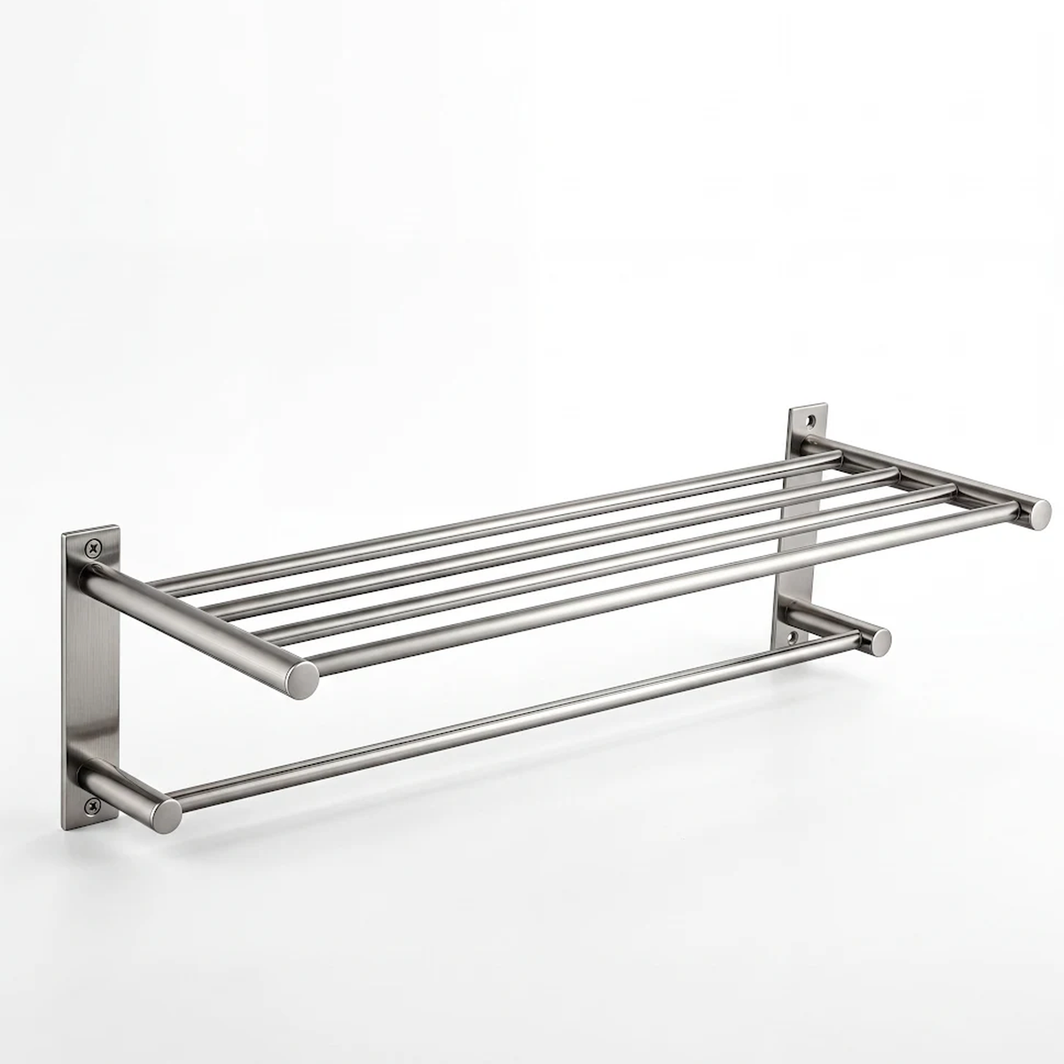 Ivanees Stainless Steel Towel Rack in Brushed Nickel Finish – Wall Mounted Bathroom Towel Holder