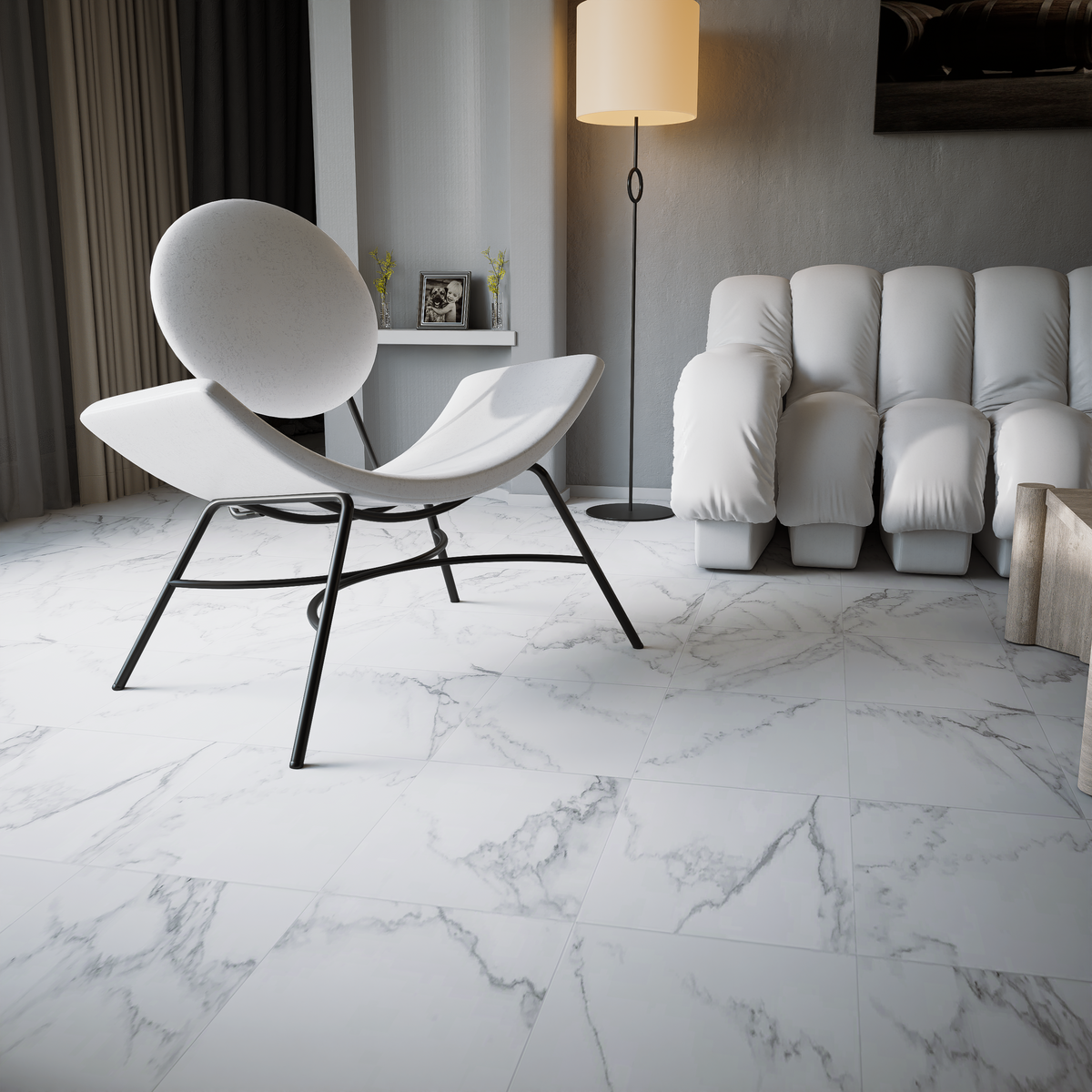 20 x 20 in Lumino Bianco Matte Pressed Glazed Porcelain Tile