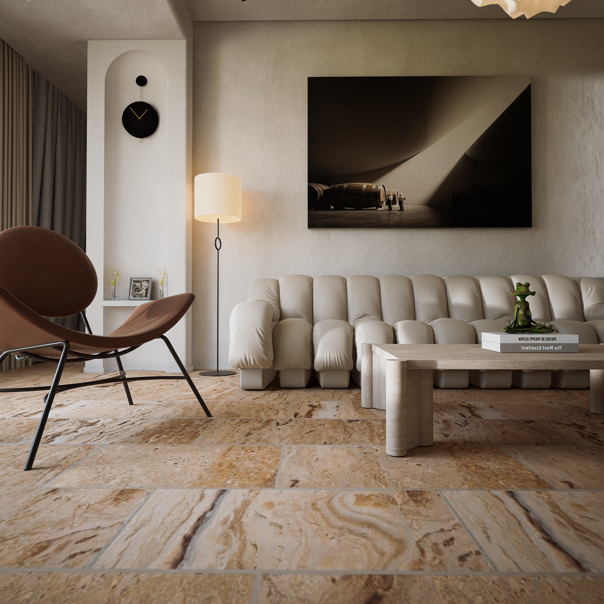 12 x 24 in Antico Ivory Matte Pressed Glazed Porcelain