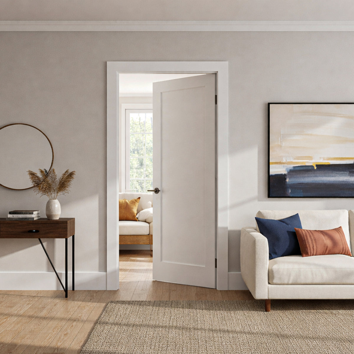 Ivanees 1-Panel Hollow Core Molded Shaker Door Slab - Madison 80 Inch Height