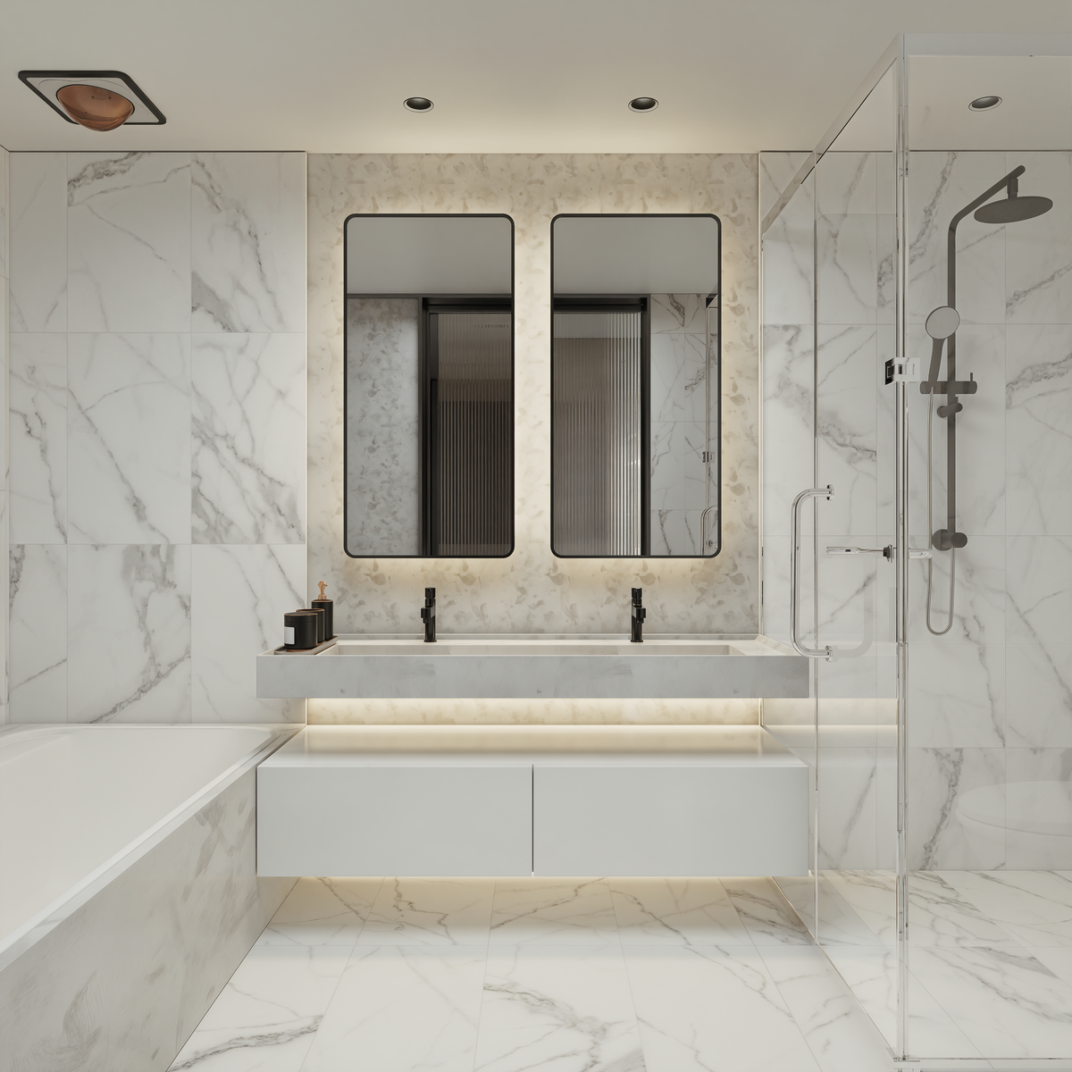 12 x 24 in Lumino Statuario Matte Pressed Glazed Porcelain Tile