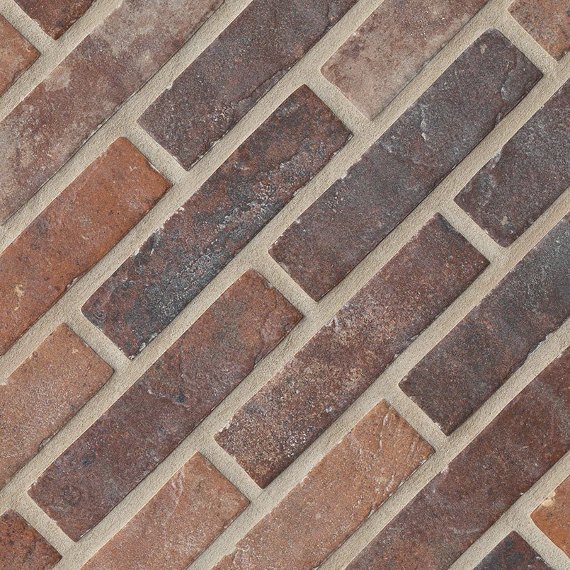 2" X 10" Brickstone Capella Red Glazed Matte Porcelain Tile (5.15SQ FT/CTN) - BUILDMYPLACE