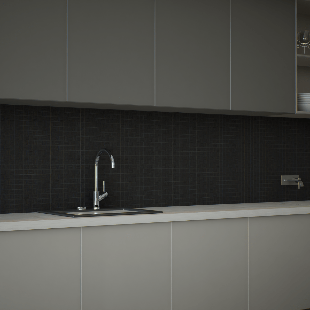 2 X 2 In Zera Annex Carbon Matte Color Body Porcelain Mosaic - BUILDMYPLACE