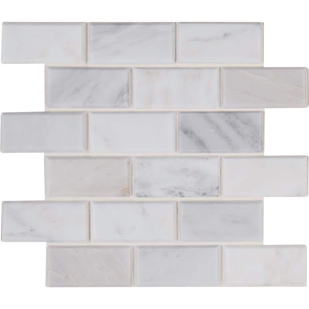 2" X 4" Arabescato Carrara Beveled, Honed Cool - White Marble Subway Joint Mosaic Tile (10SQ FT/CTN) - BUILDMYPLACE