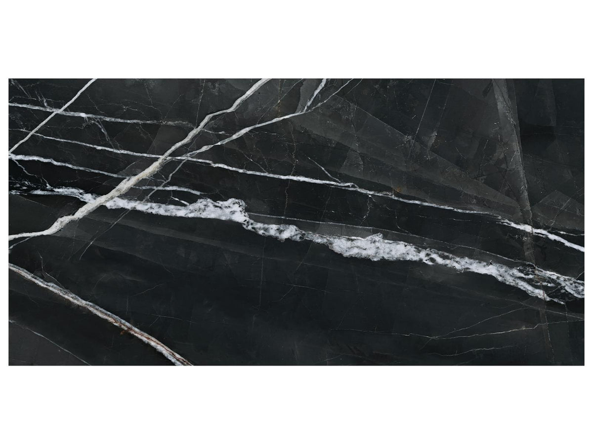 24 x 48 in Majesto Calacatta Noir Polished Rectified Colorsync Porcelain Tile