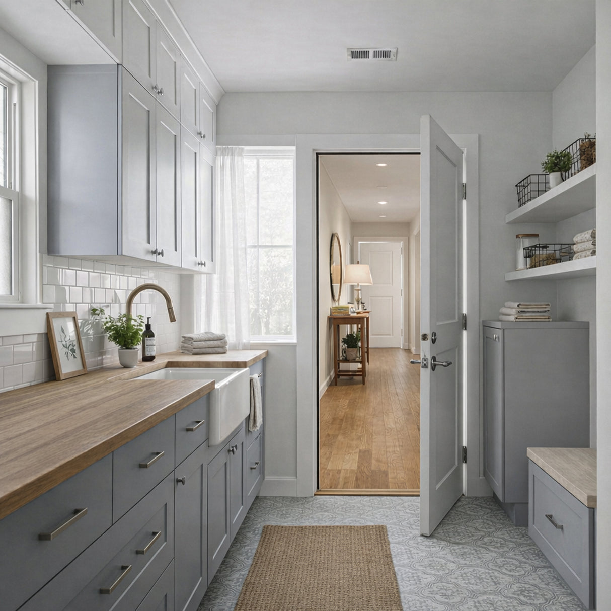 Ivanees 2-Panel Solid Core Shaker Door Slab 96 Inch Height