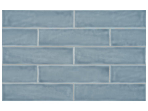 3 x 12 in Teramoda Sky Glossy Pressed Glazed Ceramic Tile