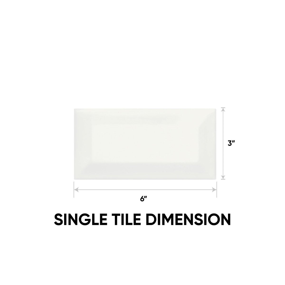 3 x 6 in. Soho Canvas White Beveled Glossy Pressed Glazed Ceramic Wall Tile - BUILDMYPLACE