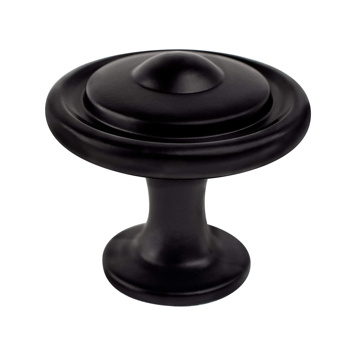 Traditional Advantage Three Matte Black Button Knob
