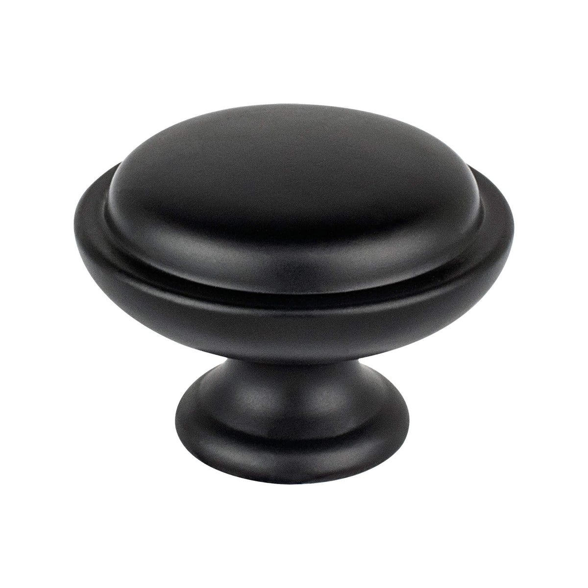 Traditional Advantage One Matte Black Rimmed Knob