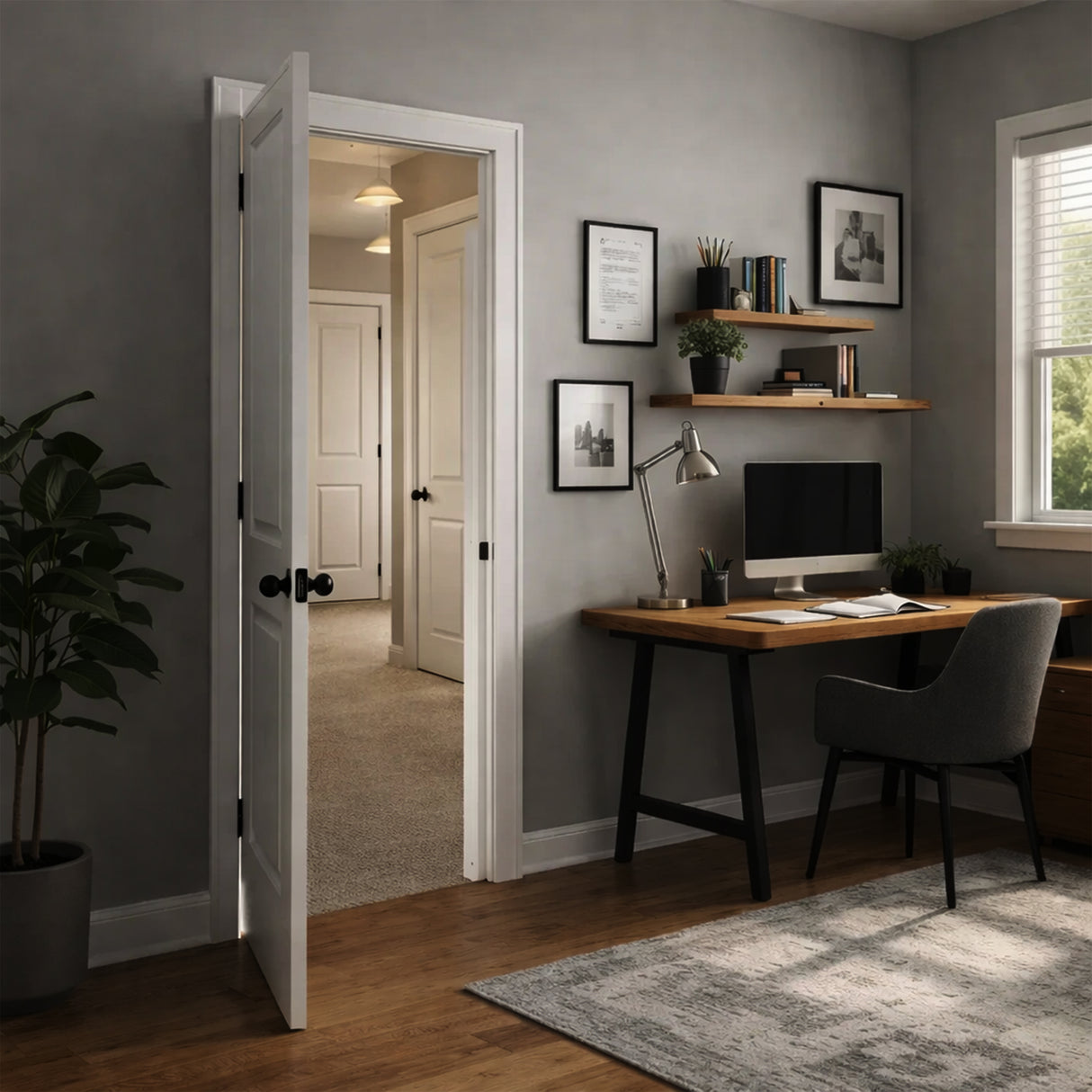 Ivanees 2-Panel Hollow Core Molded Raised Panel Door Slab 80 Inch Height
