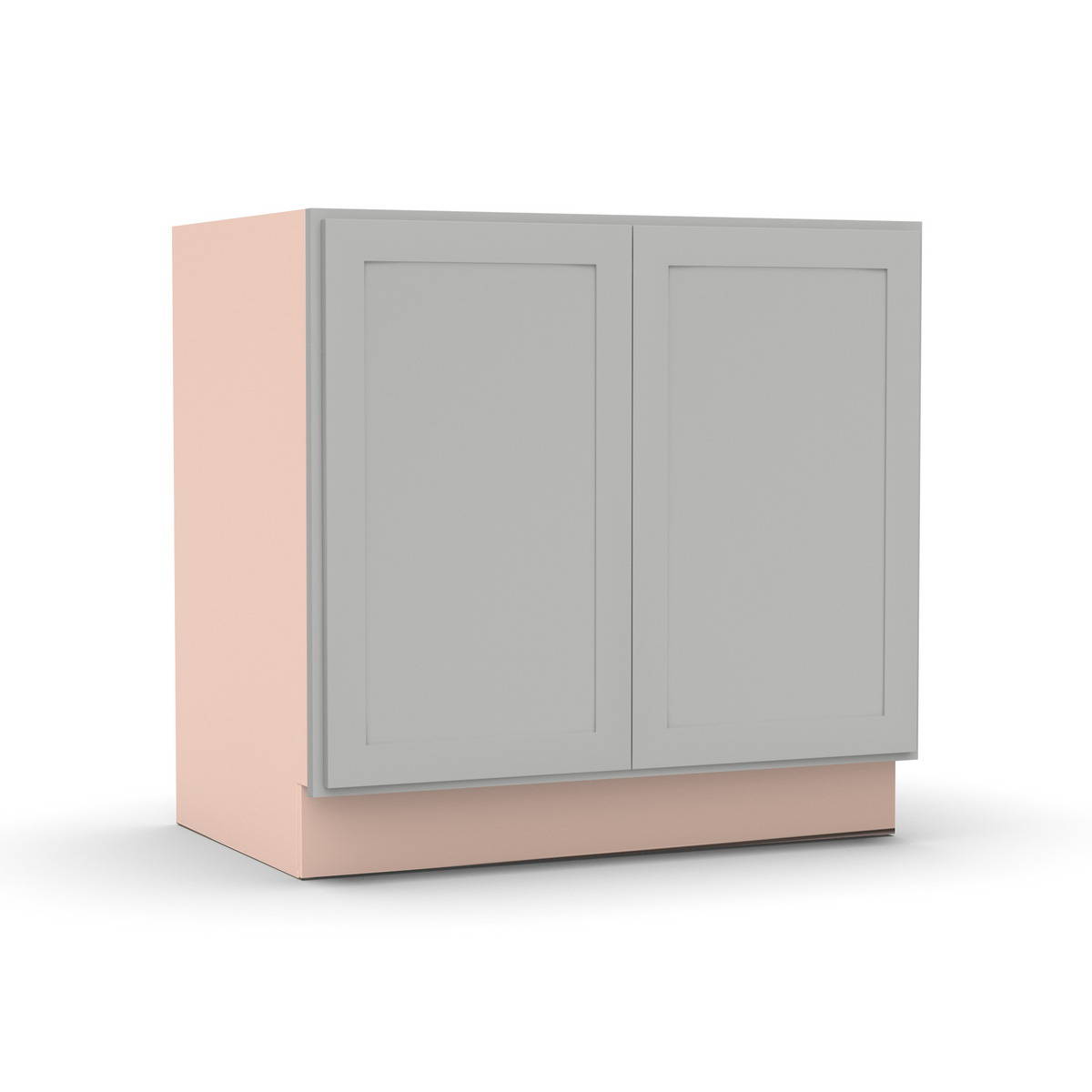 Liberty Shaker Ashen - 33 Inch Full Height Double Door Base Cabinet - 33" Width x 34.5" Height x 24" Depth
