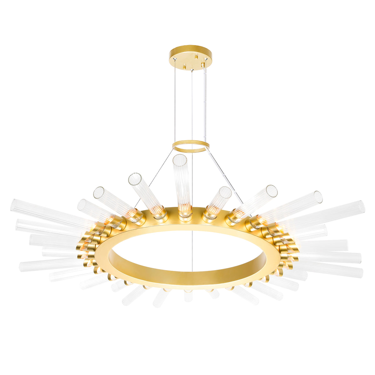 Collar 28 Light Chandelier With Satin Gold Finish