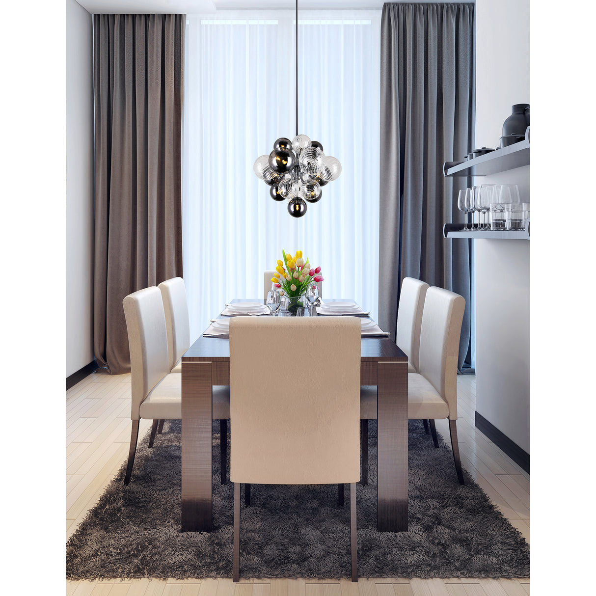 Pallocino 8 Light 16in Chrome Chandelier