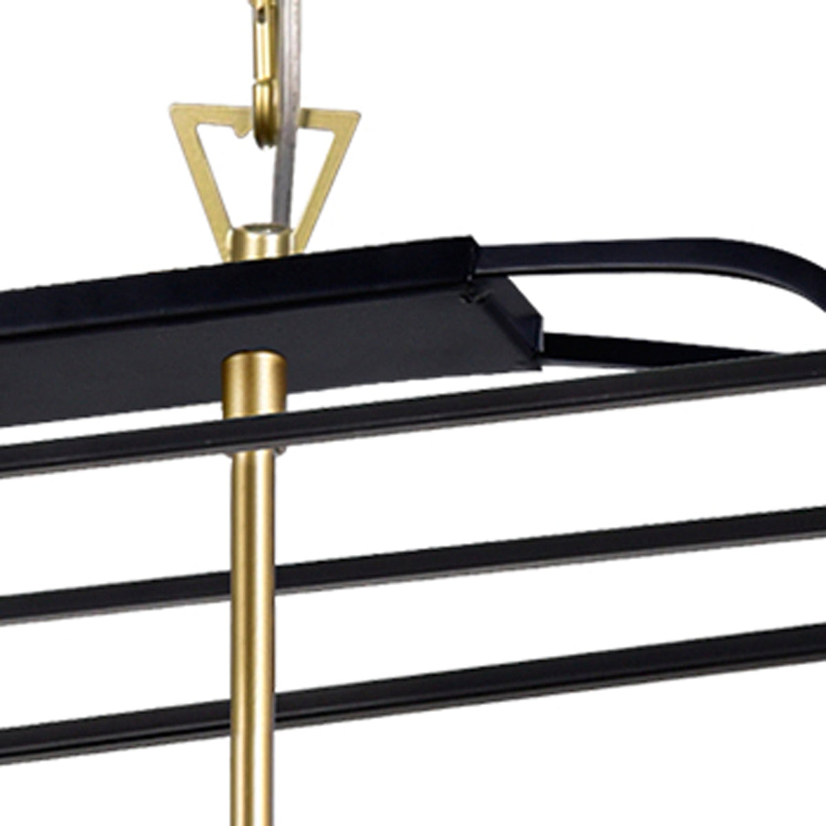Tudor 6 Light 36in Satin Gold & Black Chandelier