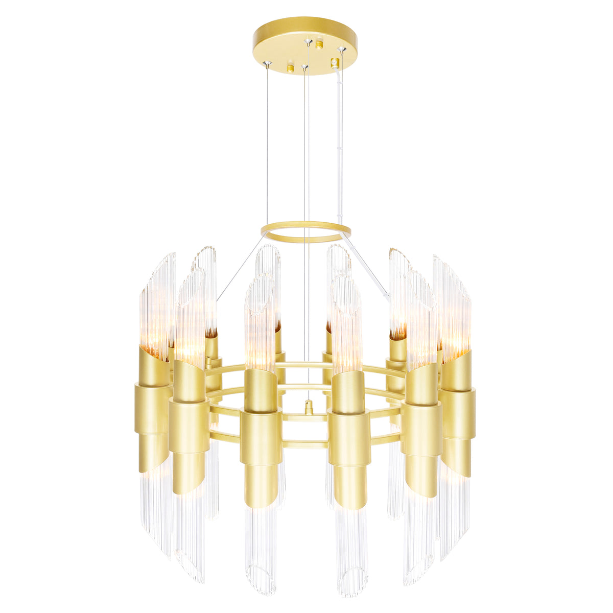 Croissant 24 Light Chandelier With Satin Gold Finish