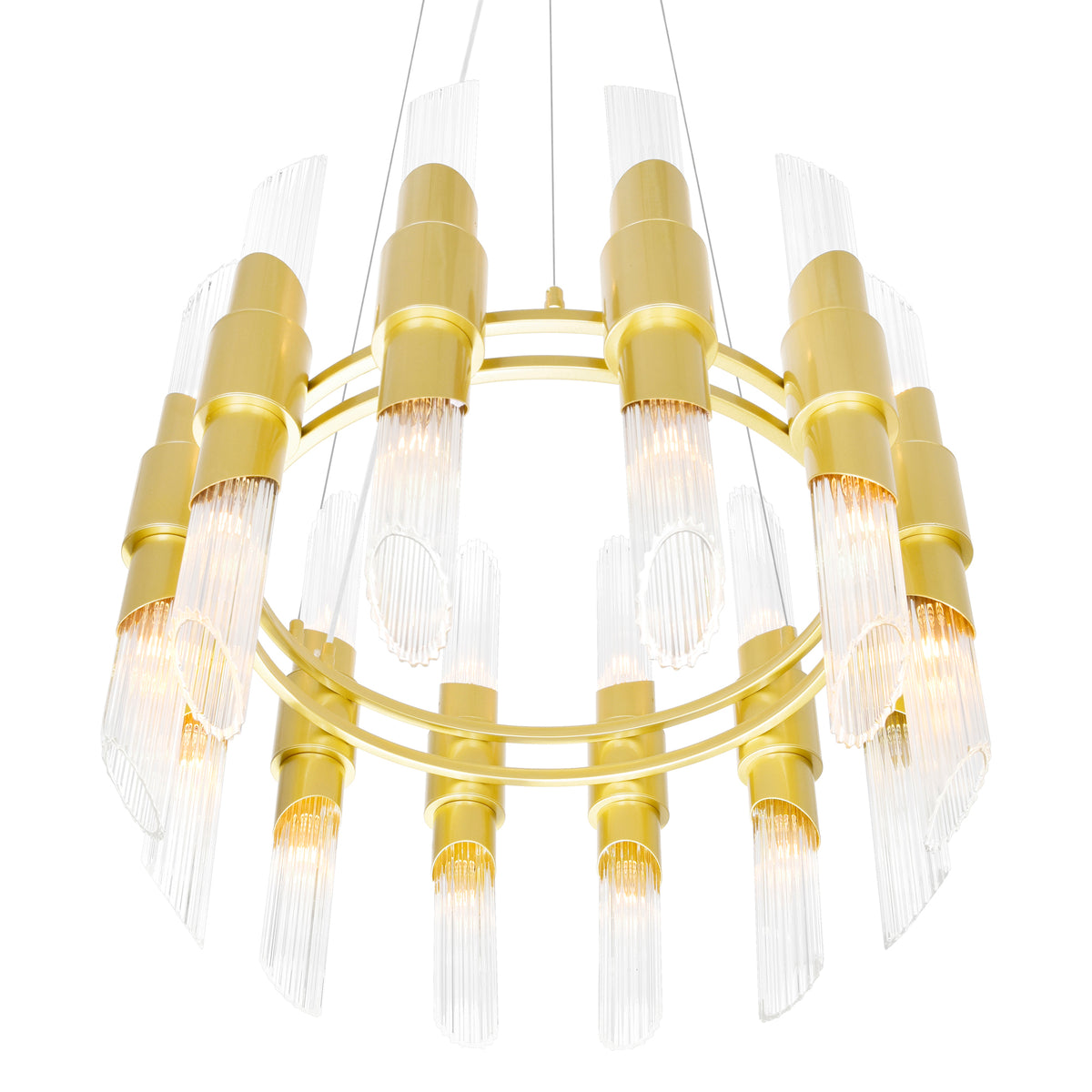 Croissant 24 Light Chandelier With Satin Gold Finish