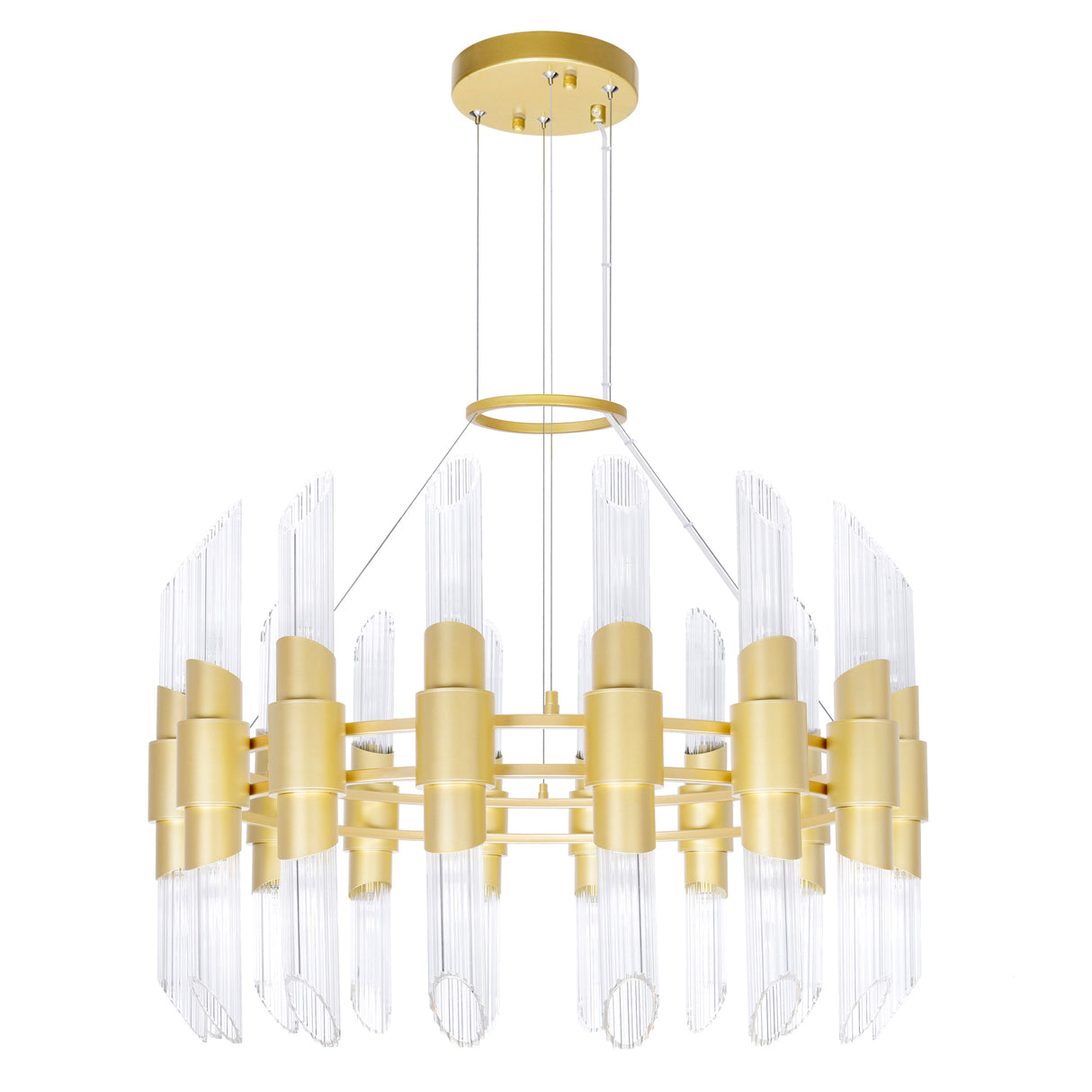 Croissant 32 Light Chandelier With Satin Gold Finish