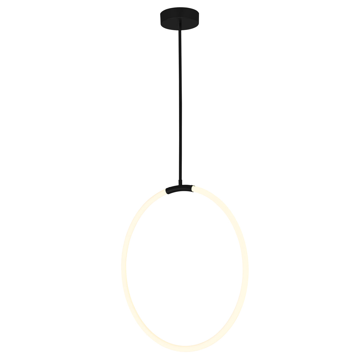 Hoops Integrated LED 24in Black Chandelier