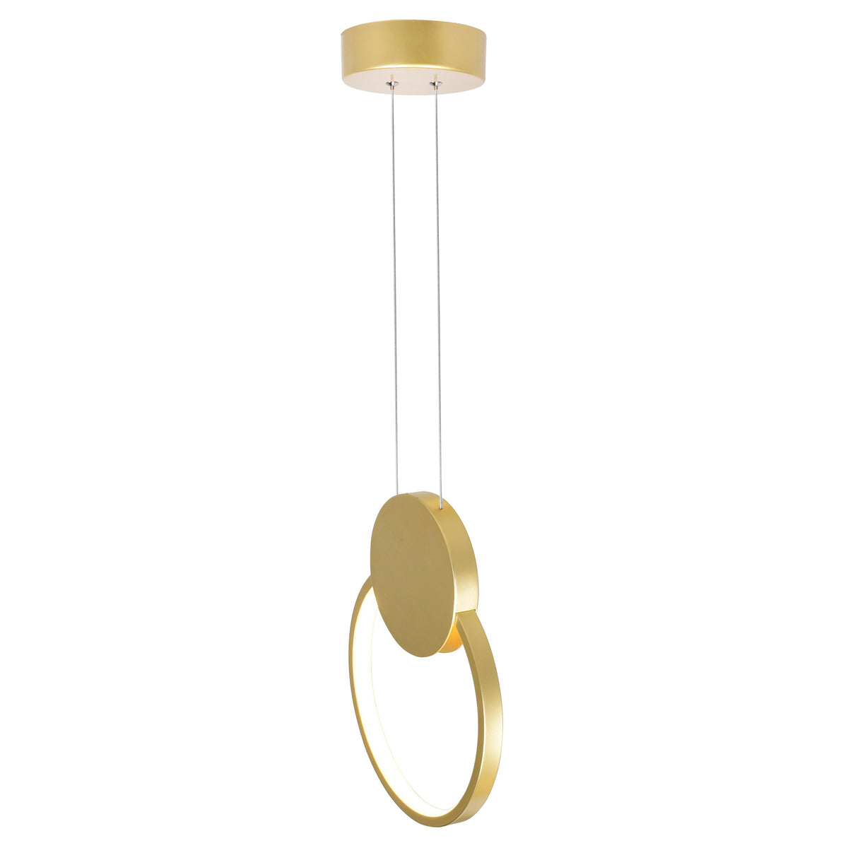 Pulley Integrated LED 12in Satin Gold Mini Pendant