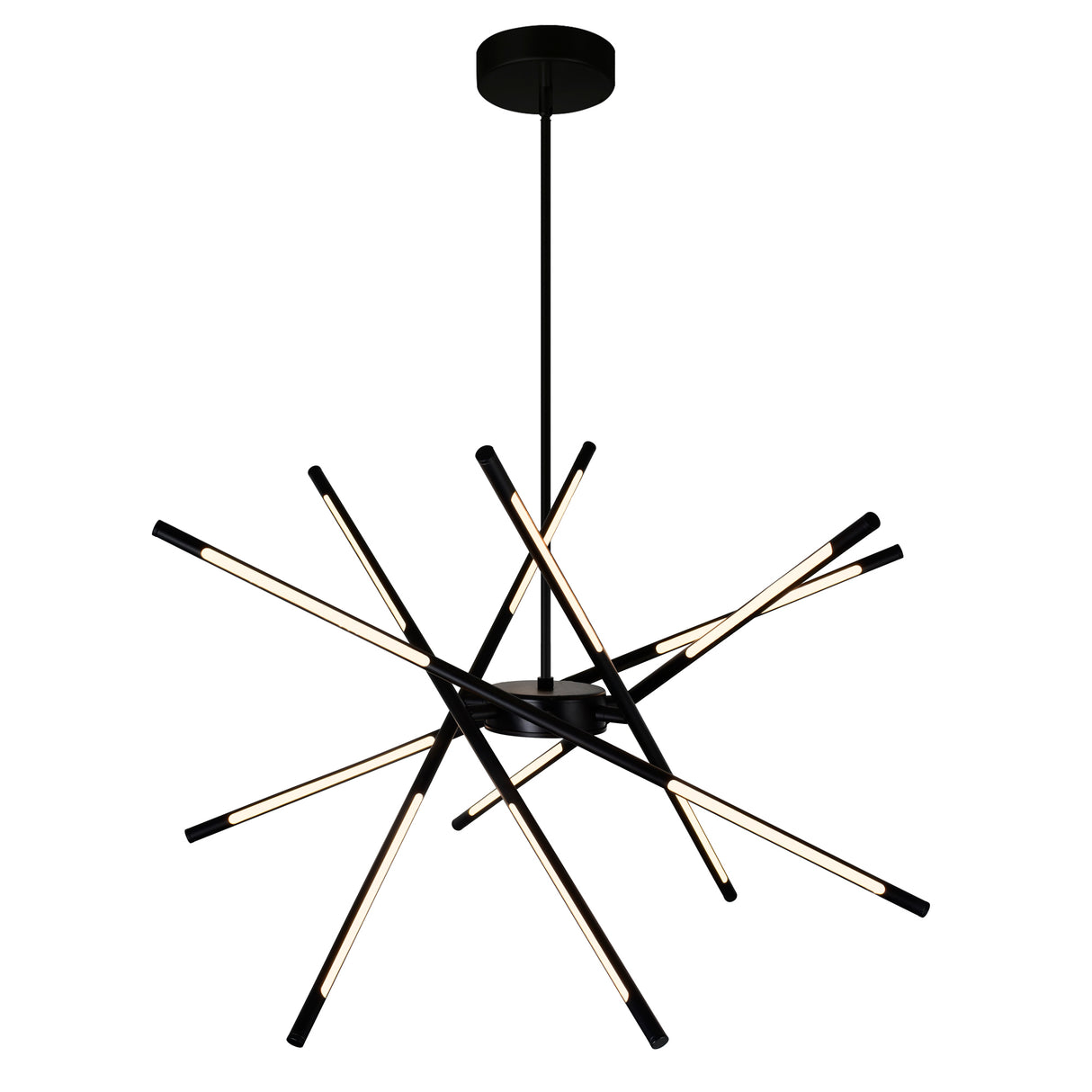 Oskil Integrated LED 31in Black Chandelier