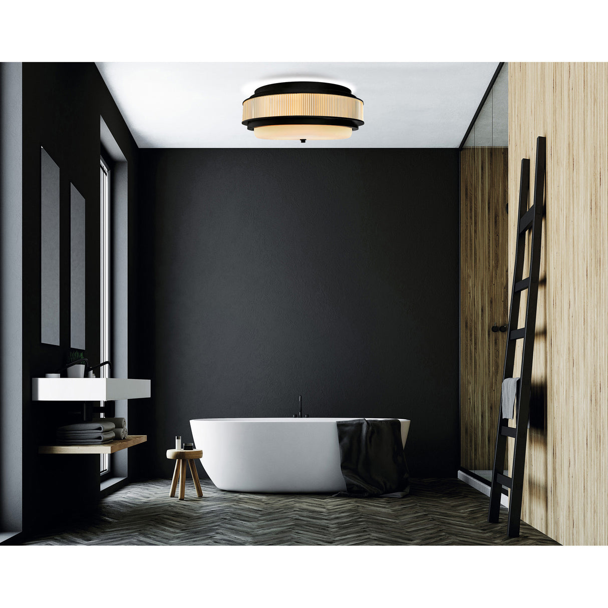 Valdivia 5 Light 22in Black Flush Mount