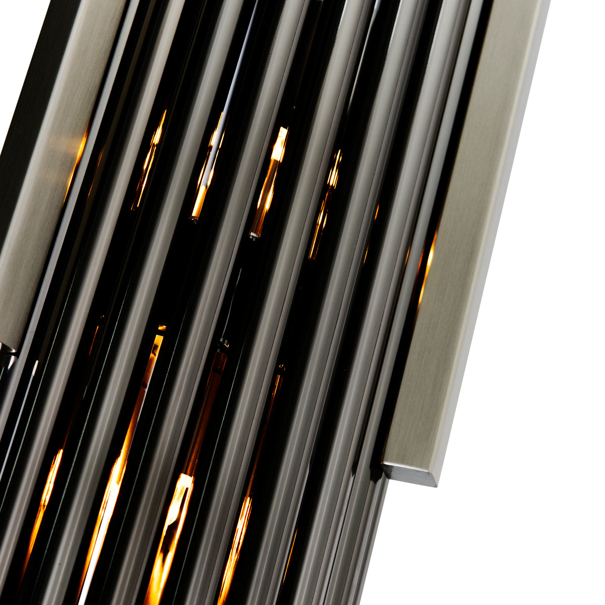 Fermont 6 Light Satin Nickel and Pearl Black Mini Pendant