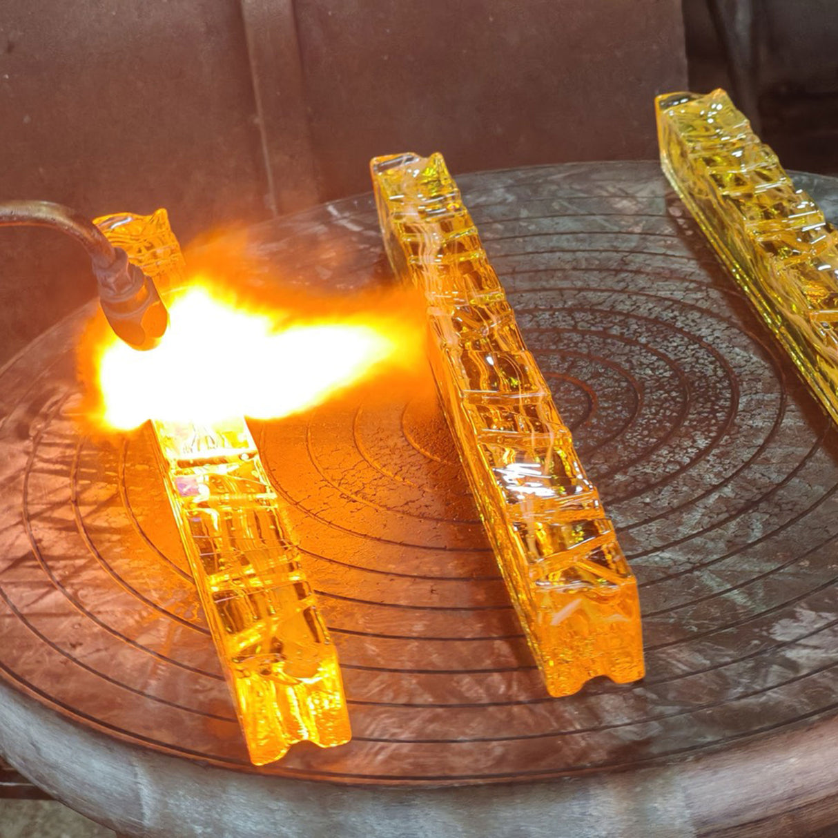 Valira Integrated LED 8in Brass Mini Pendant with Handcrafted Glass
