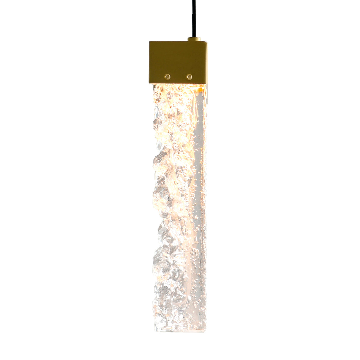 Lava Integrated LED 24in Brass Chandelier with Handcrafted Glass