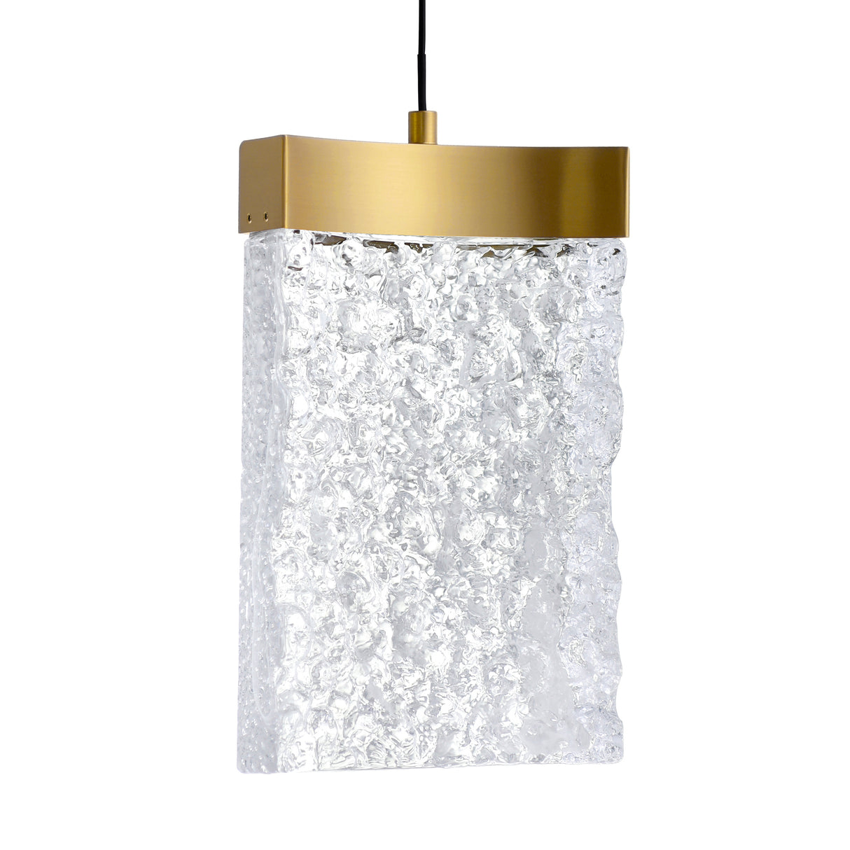 Lava Integrated LED 24in Brass Chandelier with Handcrafted Glass