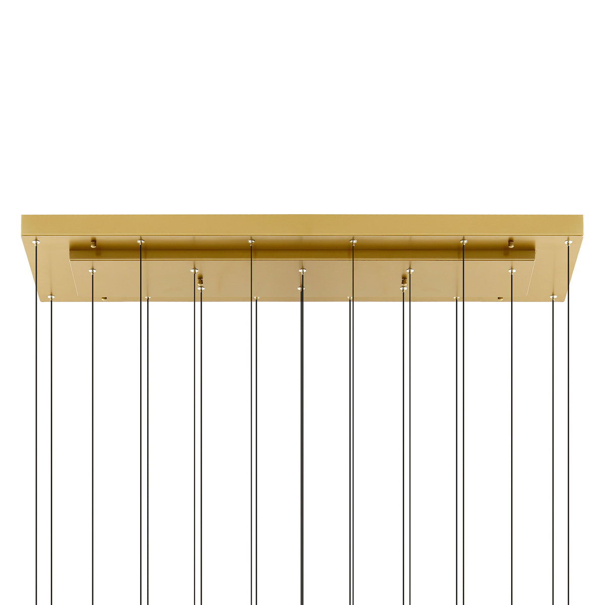 Stagger Integrated LED 48in Brass Chandelier with Handcrafted Glass