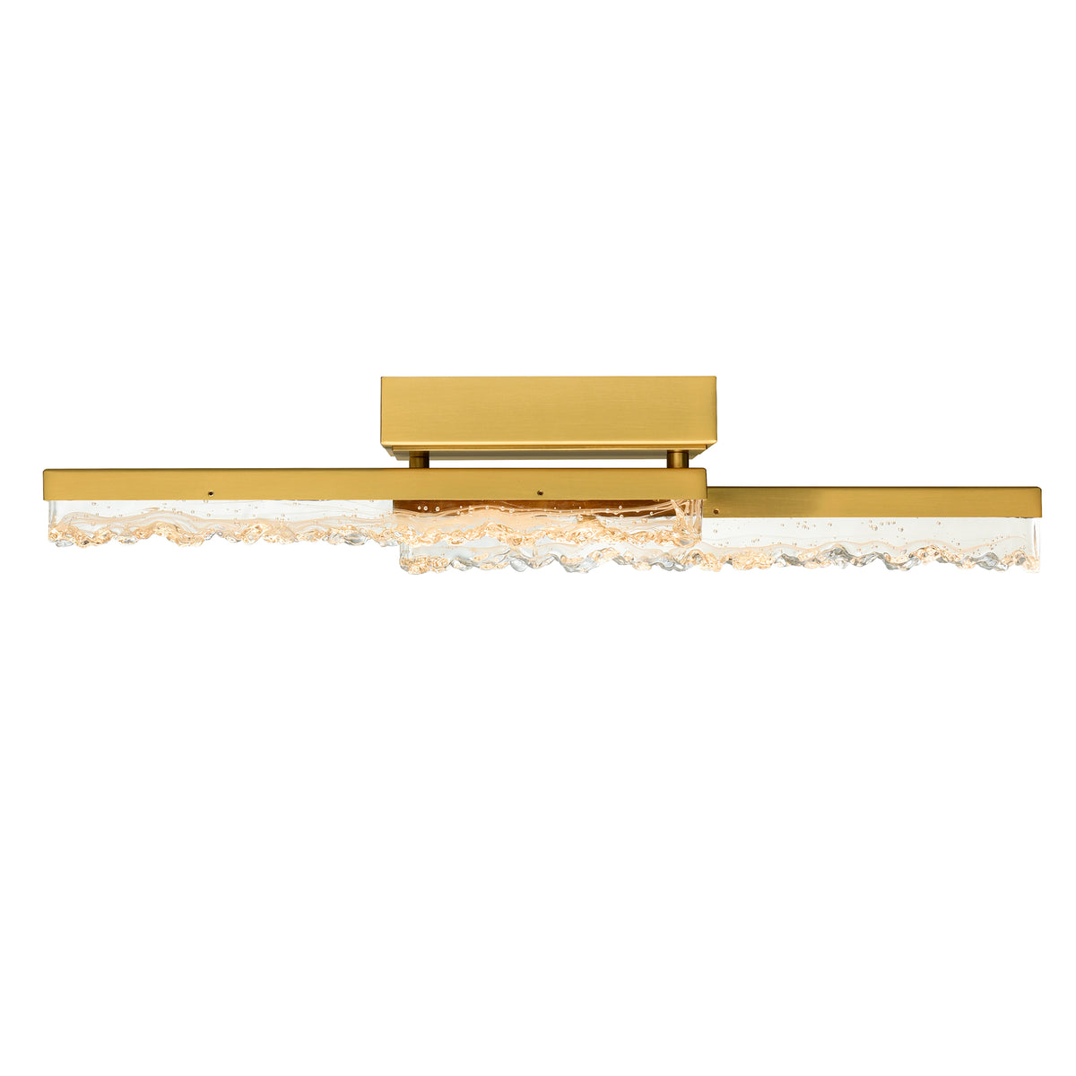 Stagger Integrated LED 24in Brass Vanity Light with Handcrafted Glass