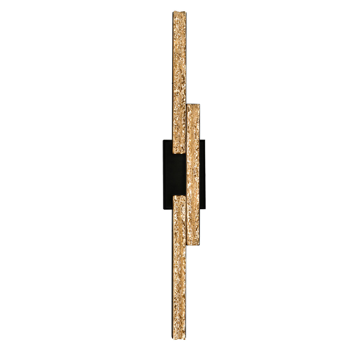 Stagger Integrated LED 36in Black Vanity Light with Handcrafted Glass