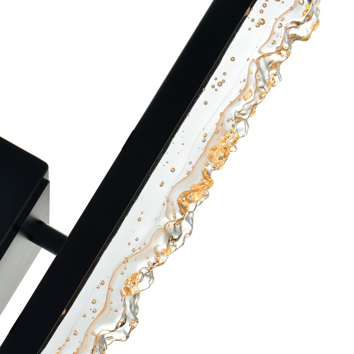 Stagger Integrated LED 5in Black Wall Light with Handcrafted Glass