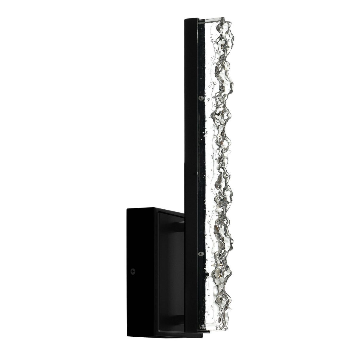 Stagger Integrated LED 5in Black Wall Light with Handcrafted Glass