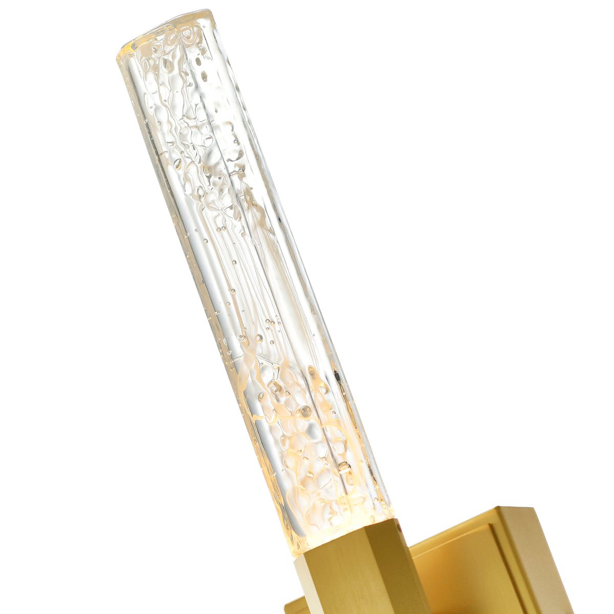 Greta Integrated LED 24in Brass Vanity Light with Handcrafted Glass