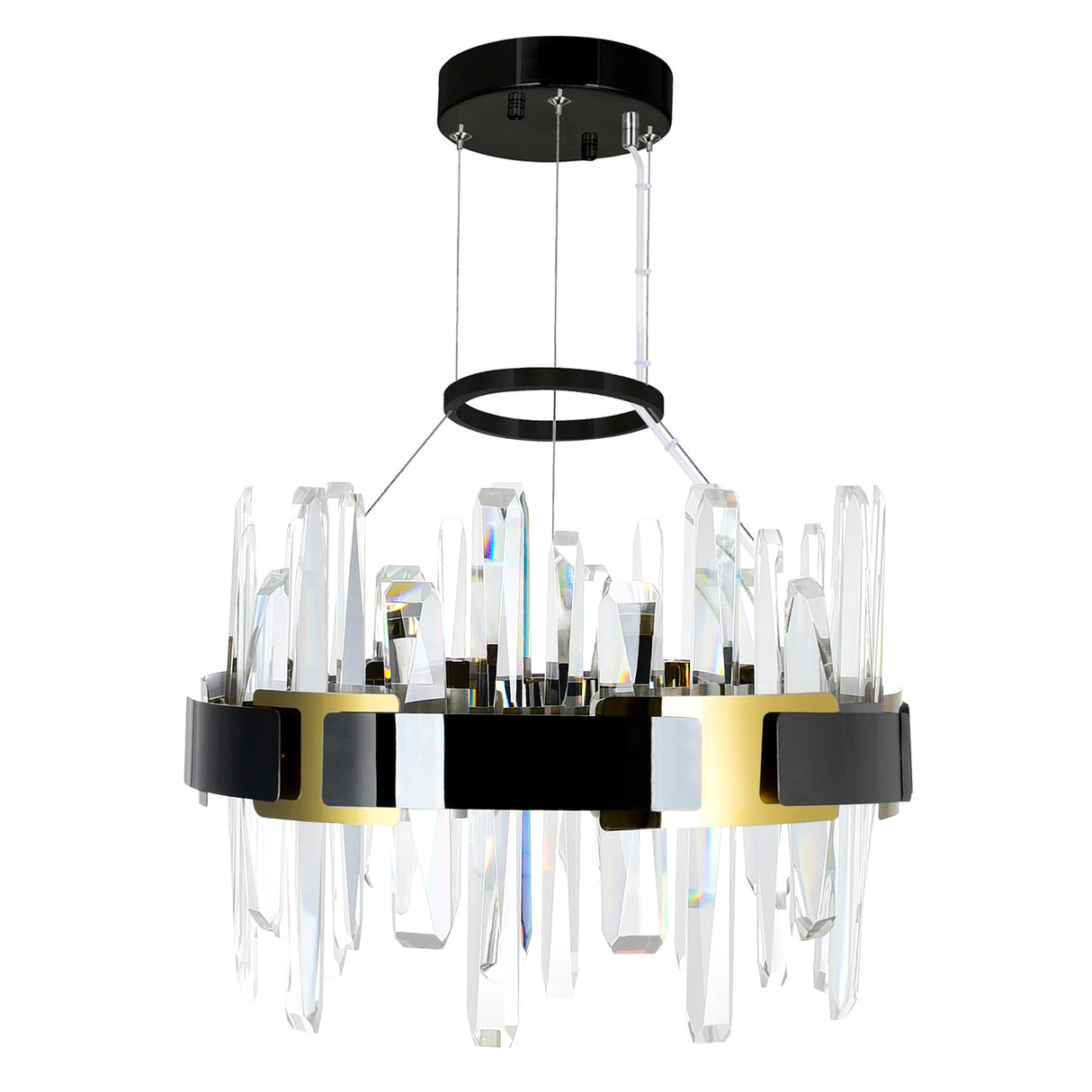 Aya Integrated LED 18in Pearl Black Chandelier