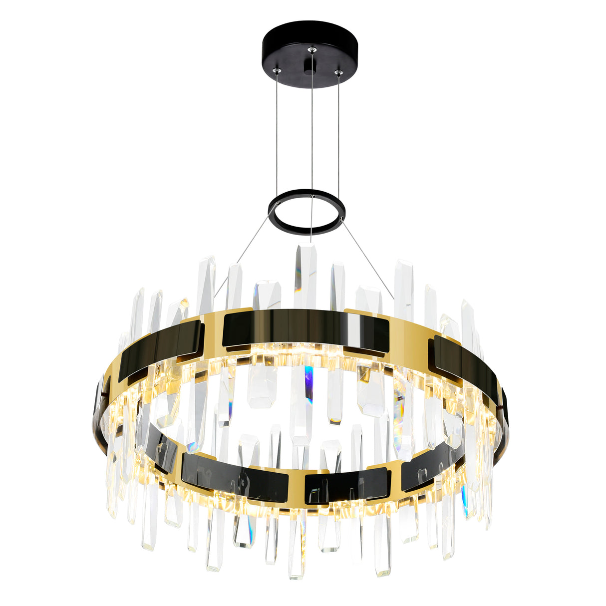 Aya Integrated LED 24in Pearl Black Chandelier