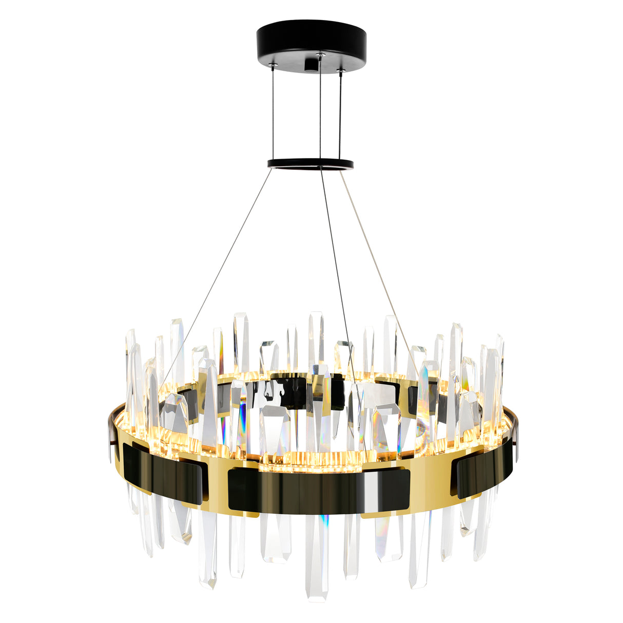 Aya Integrated LED 24in Pearl Black Chandelier