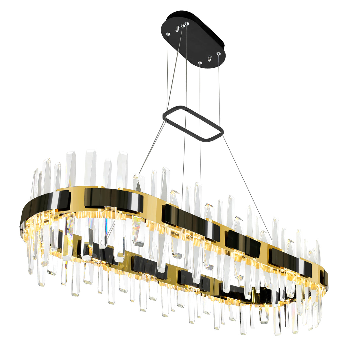 Aya Integrated LED 43in Pearl Black Chandelier