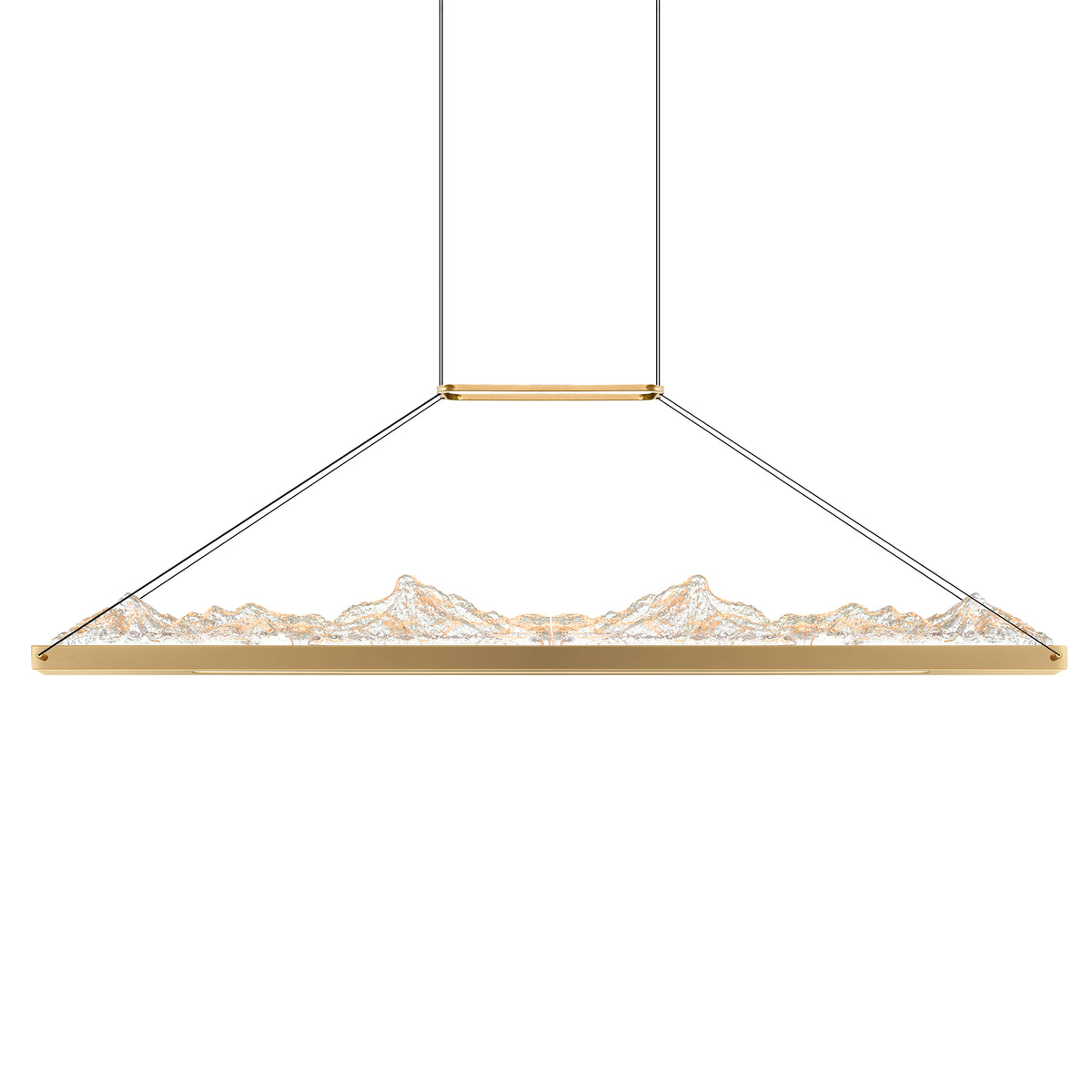 Himalayas Integrated LED 48in Brass Chandelier with Handcrafted Glass