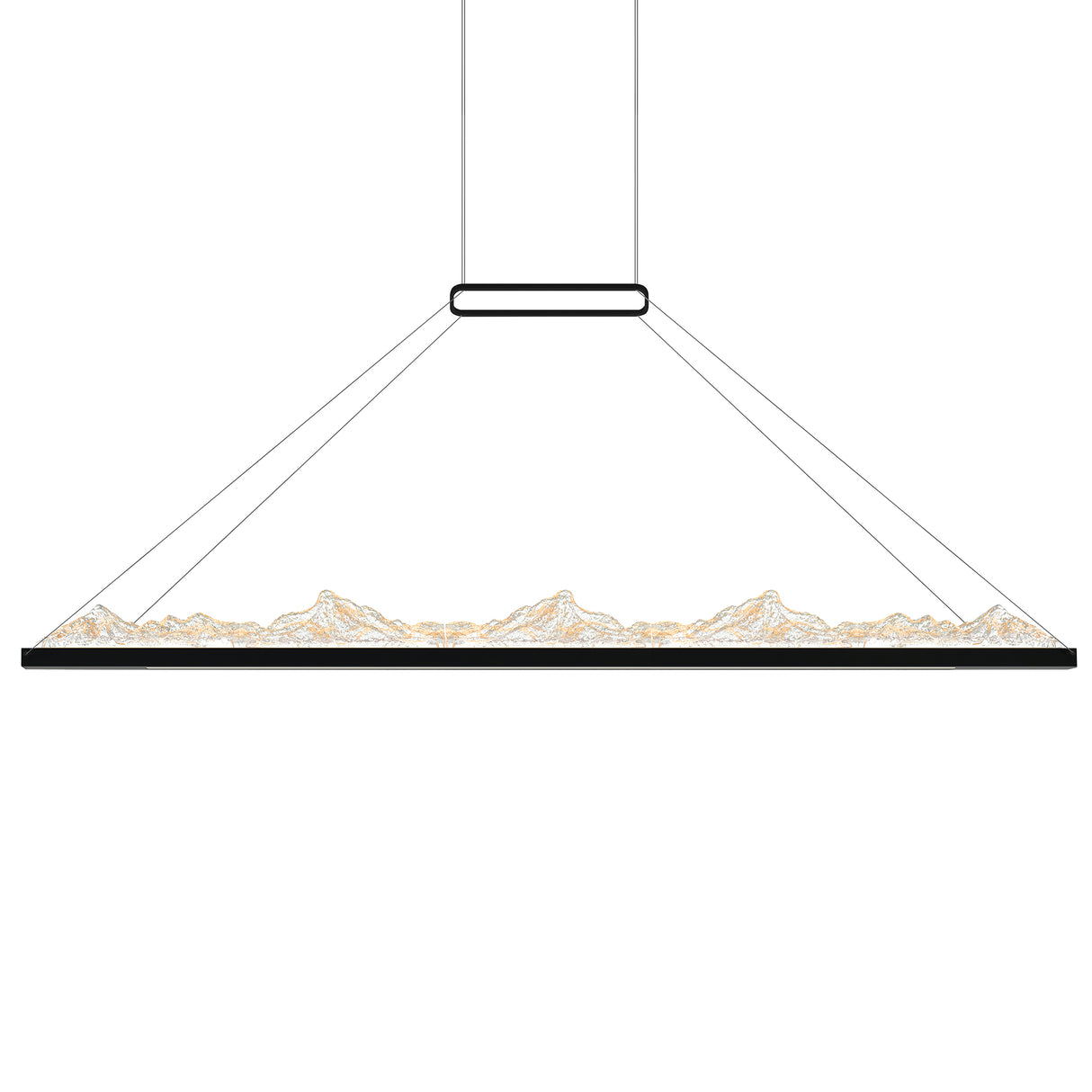 Himalayas Integrated LED 62in Black Chandelier with Handcrafted Glass