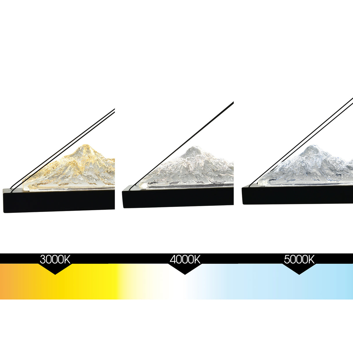 Himalayas Integrated LED 62in Black Chandelier with Handcrafted Glass