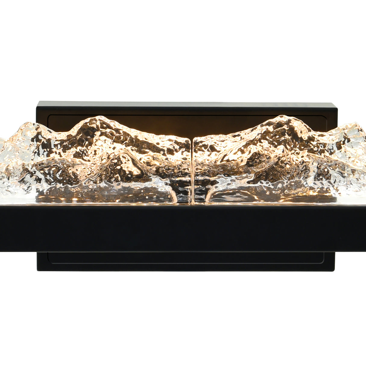 Himalayas Integrated LED 26in Black Vanity Light with Handcrafted Glass