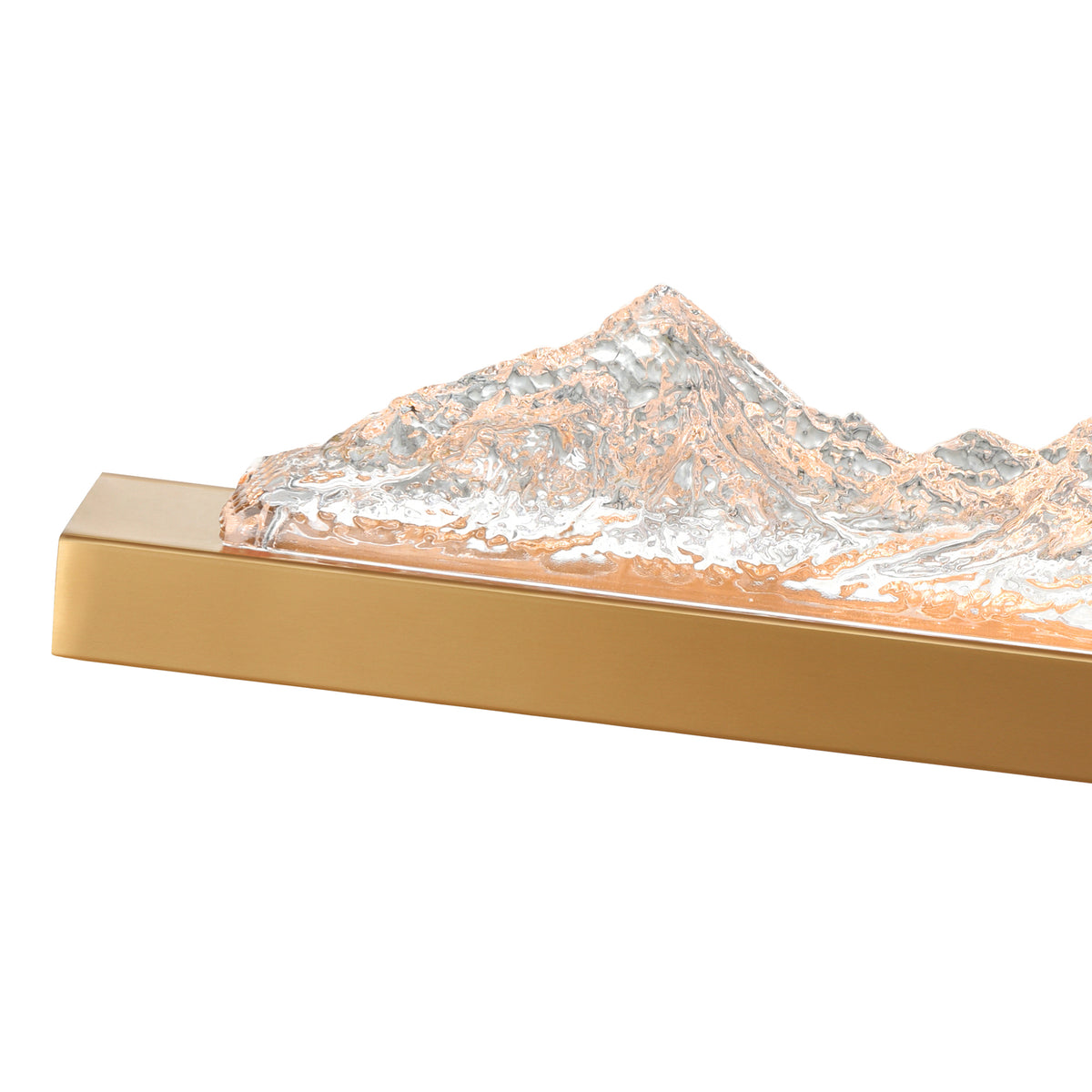 Himalayas Integrated LED 26in Brass Vanity Light with Handcrafted Glass