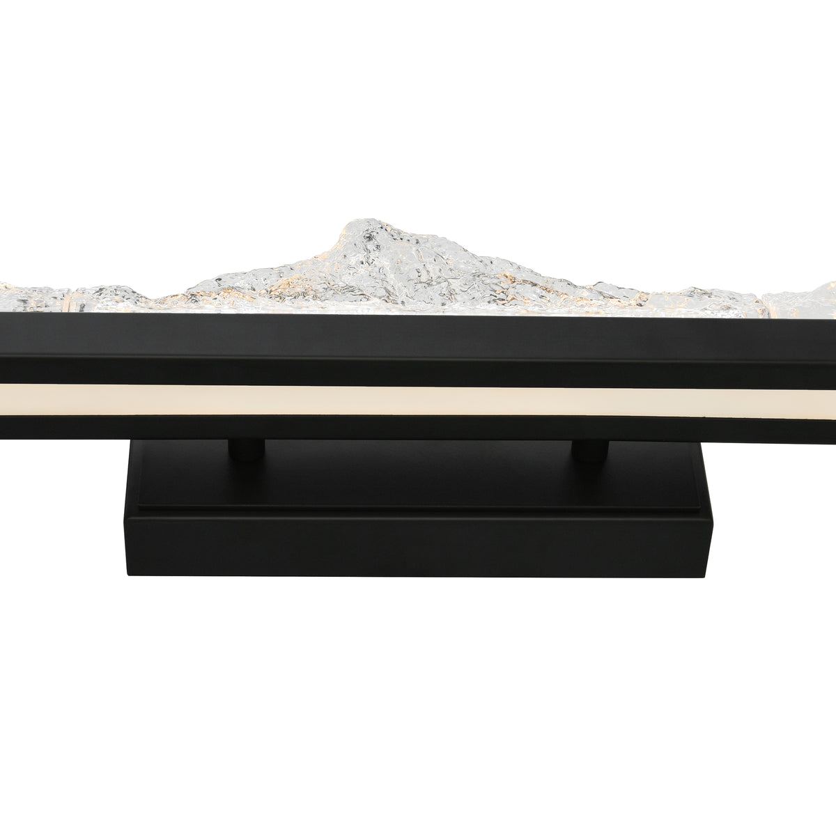 Himalayas Integrated LED 36in Black Vanity Light with Handcrafted Glass