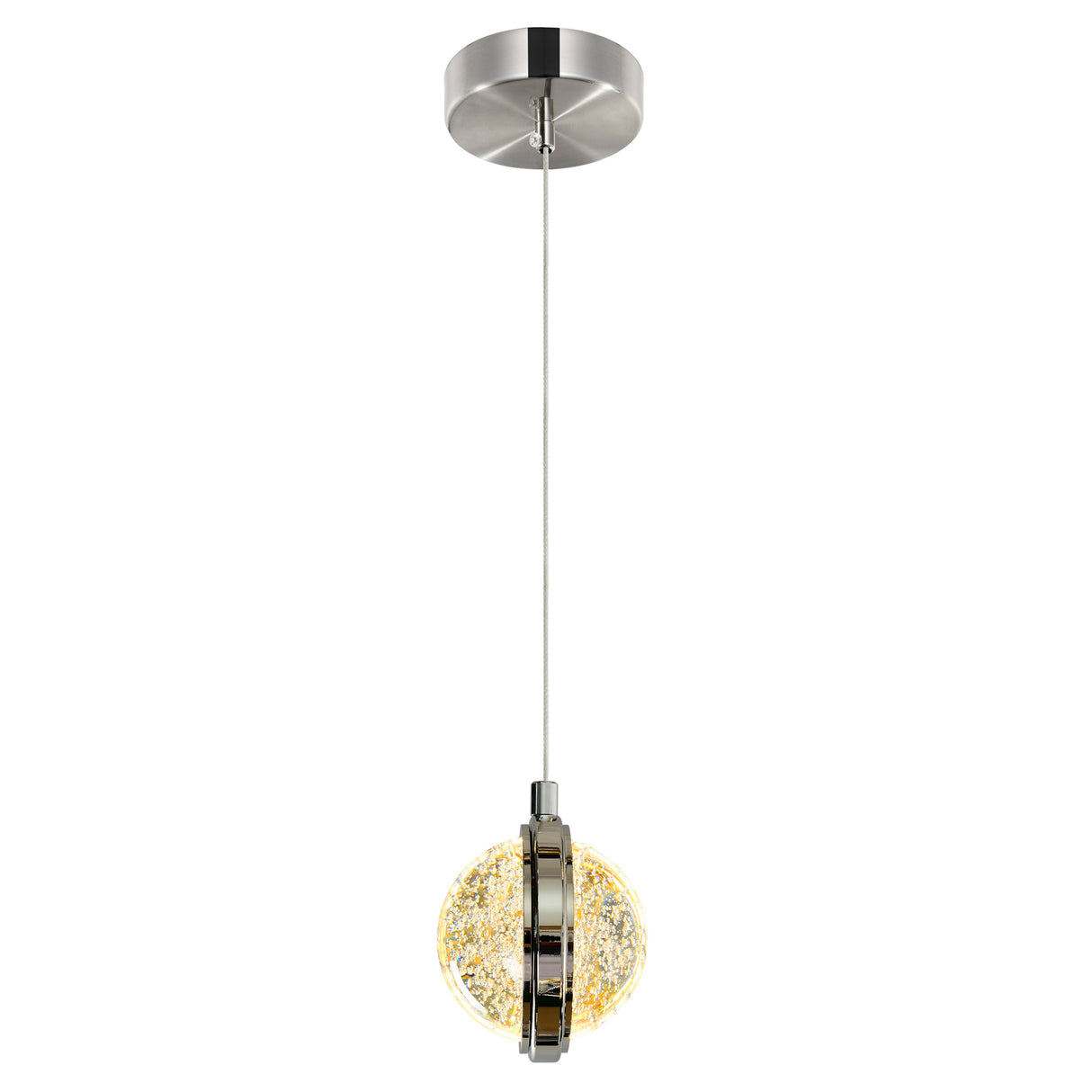 Salvador Integrated LED 4in Polished Nickel Pendant