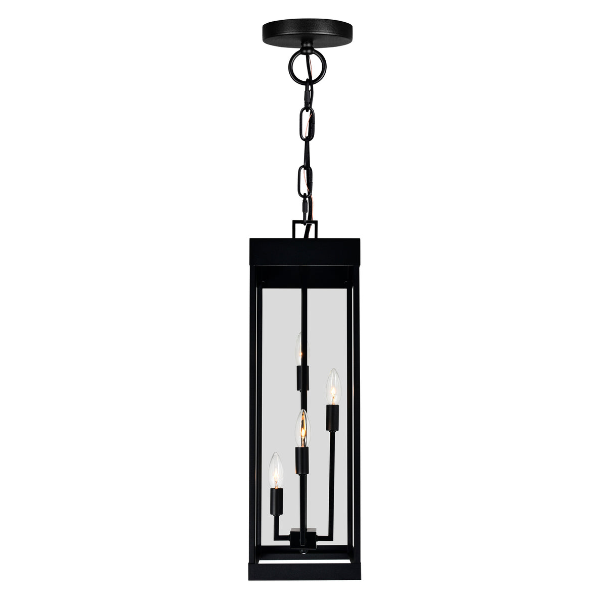 Windsor 4 Light Black Outdoor Pendant