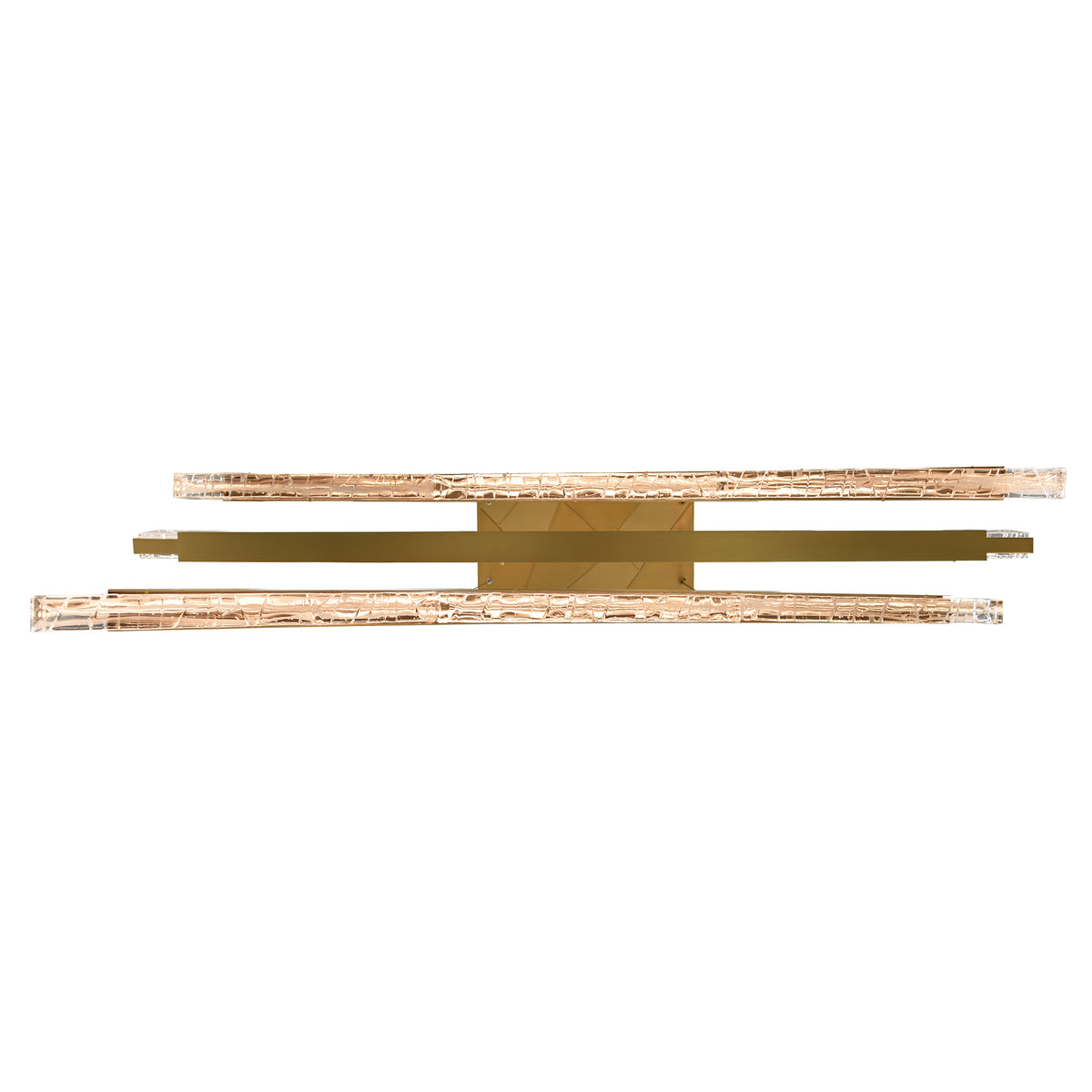 Saber Integrated LED 50in Brass Chandelier with Handcrafted Glass