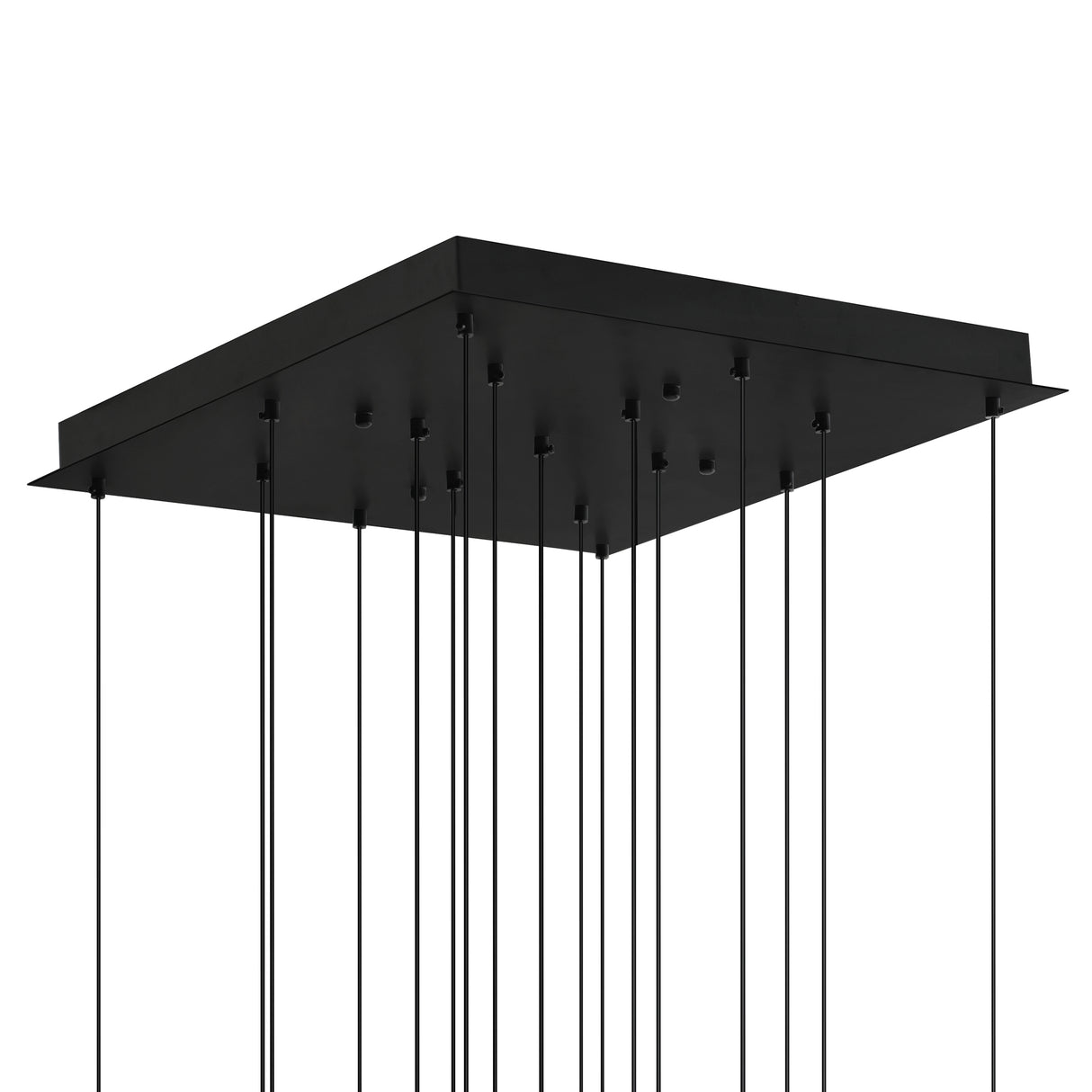 Petra Integrated LED 24in Black Chandelier with Handcrafted Glass